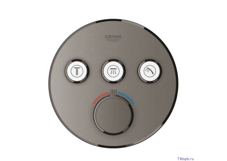 Душевая система скрытого монтажа с изливом Grohe Grohtherm SmartControl KIT34862AL0UA Графит матовый