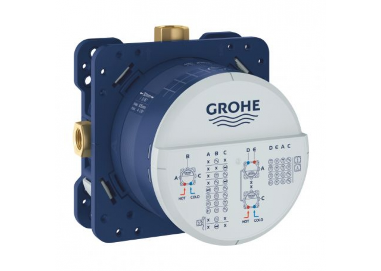 Душова система прихованого монтажу з виливом Grohe Grohtherm SmartControl KIT34862AL0UA Графит матовий