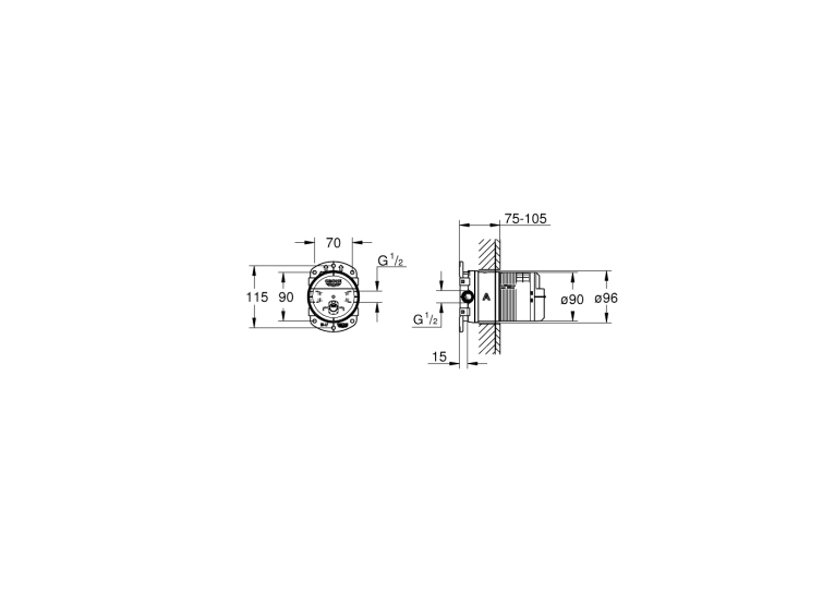 Душевая система скрытого монтажа с изливом Grohe Grohtherm SmartControl KIT34862AL0UA Графит матовый