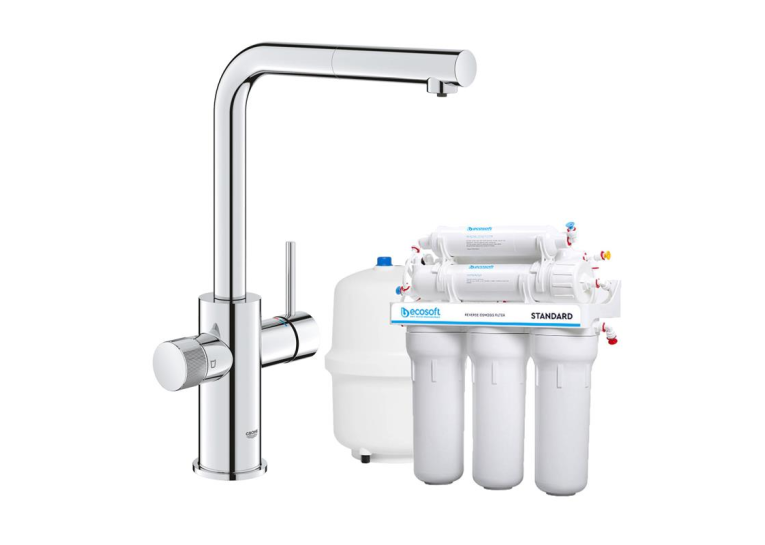 Комплект для фильтрации воды по технологии обратного осмоса Ecosoft Standard + Grohe  Blue Pure Minta (MO55030601)