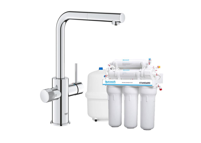 Комплект для фільтрації води за технологією зворотного осмосу Ecosoft Standard +Grohe  Blue Pure Minta (MO55030601)