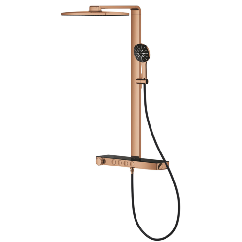 Душевая система GROHE SPA Rainshower Aqua Pure с термостатом для настенного монтажа, Медь (100962DA00)