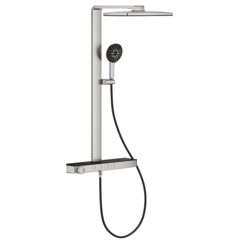 Душова система GROHE SPA Rainshower Aqua Pure з термостатом для настінного монтажу, Суперсталь (100962DC00)