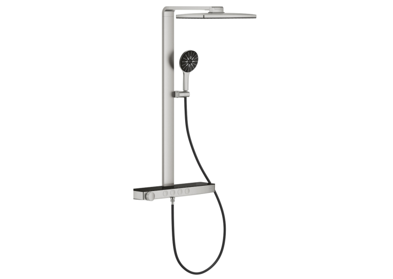 Душова система GROHE SPA Rainshower Aqua Pure з термостатом для настінного монтажу, Суперсталь (100962DC00)