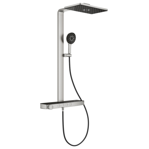 Душевая система GROHE SPA Rainshower Aqua Pure с термостатом для настенного монтажа, Суперсталь (100962DC00)