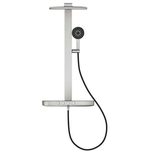 Душевая система GROHE SPA Rainshower Aqua Pure с термостатом для настенного монтажа, Суперсталь (100962DC00)