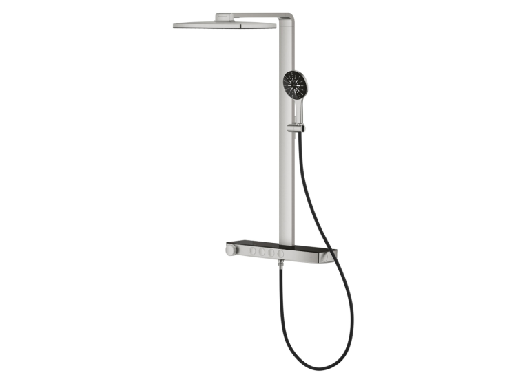 Душова система GROHE SPA Rainshower Aqua Pure з термостатом для настінного монтажу, Суперсталь (100962DC00)