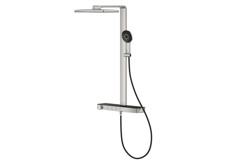 Душова система GROHE SPA Rainshower Aqua Pure з термостатом для настінного монтажу, Суперсталь (100962DC00)