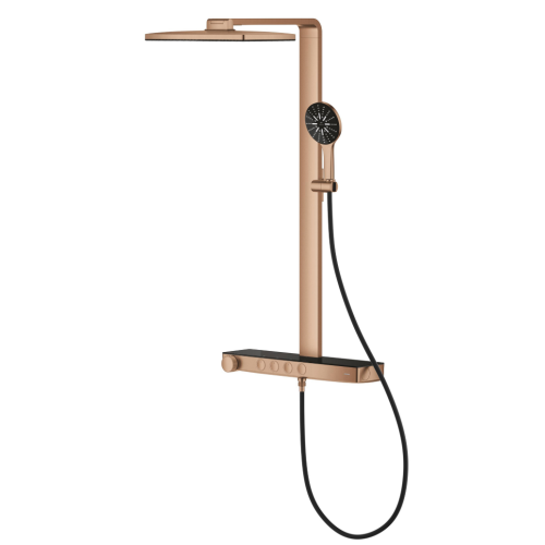 Душевая система GROHE SPA Rainshower Aqua Pure с термостатом для настенного монтажа, Медь Матовая (100962DL00)