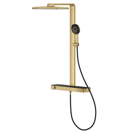 Душевая система GROHE SPA Rainshower Aqua Pure с термостатом для настенного монтажа, золото матовое (100962GN00)