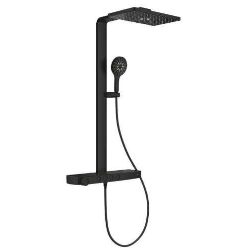 Душевая система GROHE SPA Rainshower Aqua Pure с термостатом для настенного монтажа, черный (100962KF00)