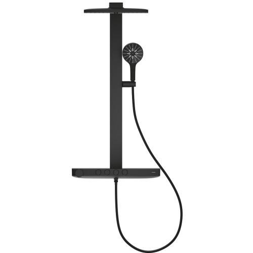 Душевая система GROHE SPA Rainshower Aqua Pure с термостатом для настенного монтажа, черный (100962KF00)