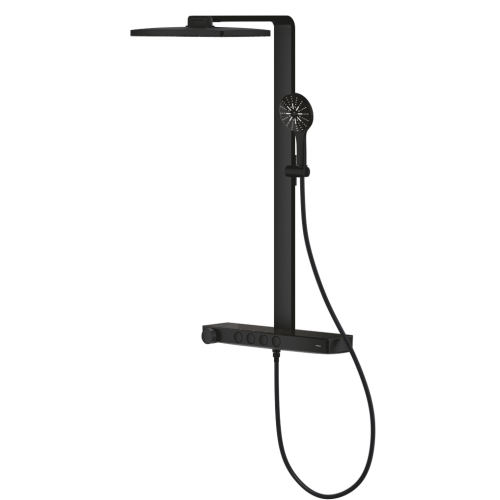 Душевая система GROHE SPA Rainshower Aqua Pure с термостатом для настенного монтажа, черный (100962KF00)