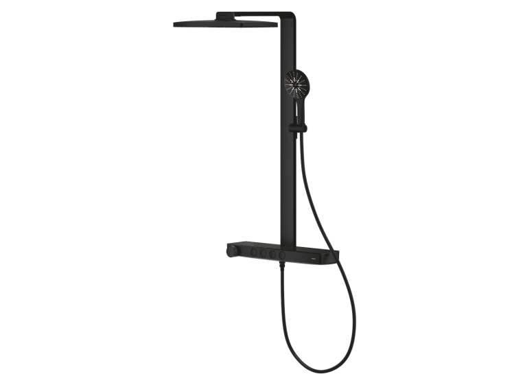Душова система GROHE SPA Rainshower Aqua Pure з термостатом для настінного монтажу, чорний (100962KF00)