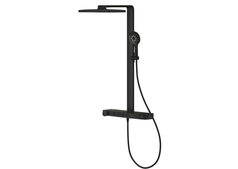 Душова система GROHE SPA Rainshower Aqua Pure з термостатом для настінного монтажу, чорний (100962KF00)