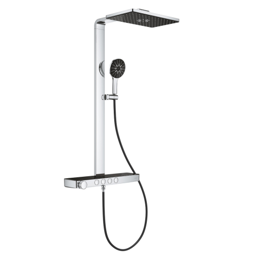 Душевая система GROHE SPA Rainshower Aqua Pure с термостатом для настенного монтажа, хром/черный (100962KI00)