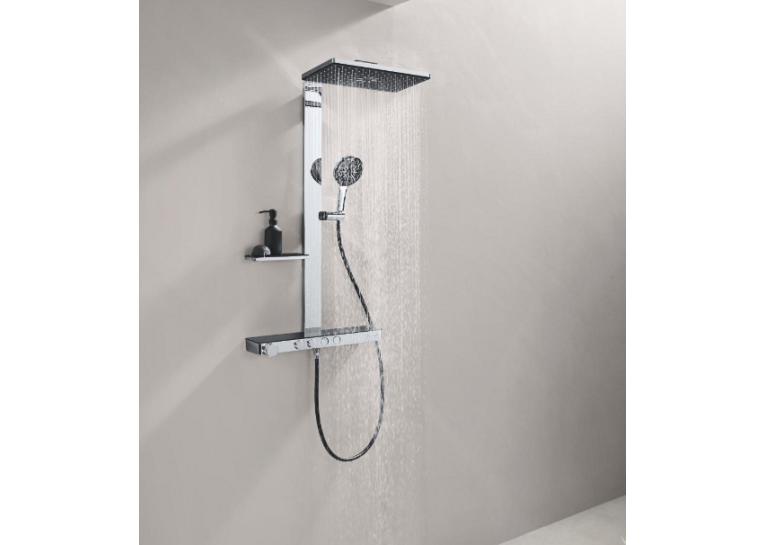 Душова система GROHE SPA Rainshower Aqua Pure з термостатом для настінного монтажу, хром/чорний (100962KI00)