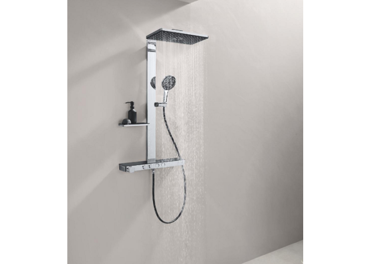 Душова система GROHE SPA Rainshower Aqua Pure з термостатом для настінного монтажу, хром/чорний (100962KI00)