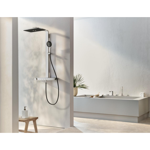 Душевая система GROHE SPA Rainshower Aqua Pure с термостатом для настенного монтажа, хром/черный (100962KI00)