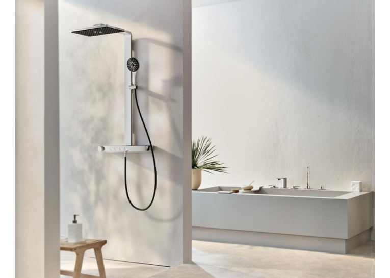 Душова система GROHE SPA Rainshower Aqua Pure з термостатом для настінного монтажу, хром/чорний (100962KI00)