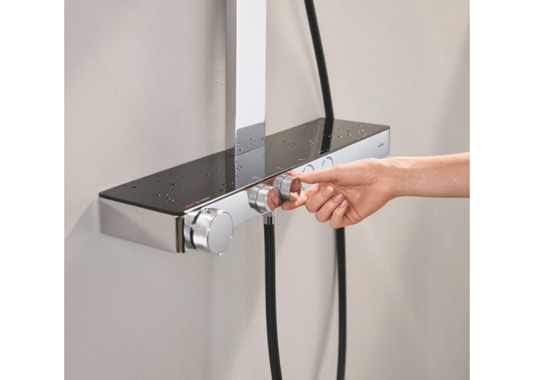 Душова система GROHE SPA Rainshower Aqua Pure з термостатом для настінного монтажу, хром/чорний (100962KI00)
