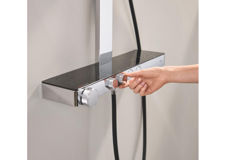 Душова система GROHE SPA Rainshower Aqua Pure з термостатом для настінного монтажу, хром/чорний (100962KI00)