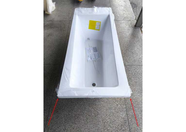 Чеська ванна прямокутна акрилова HES INDIGO 170x70 CZ з ніжками HIN17070W (Пошкоджені два кути на стороні перелива)