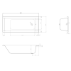 Чеська ванна прямокутна акрилова HES ONE 180x80 CZ з ніжками HON18080W