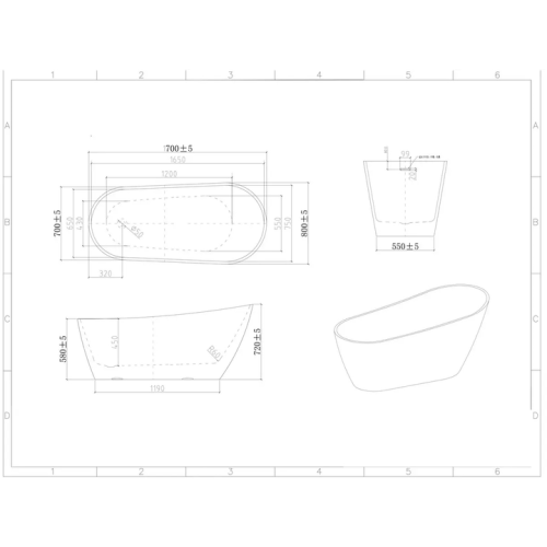 Ванна акрилова INSANA Allama 170x80x72 А0056892