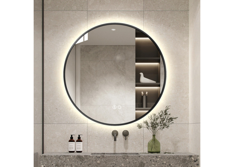 Дзеркало кругле Insana LED J-005 60x60 см з LED-підсвічуванням, (Чорний) А0058158