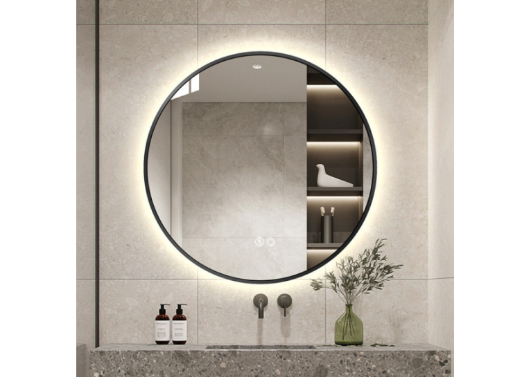 Дзеркало кругле Insana LED J-005 60x60 см з LED-підсвічуванням, (Чорний) А0058158