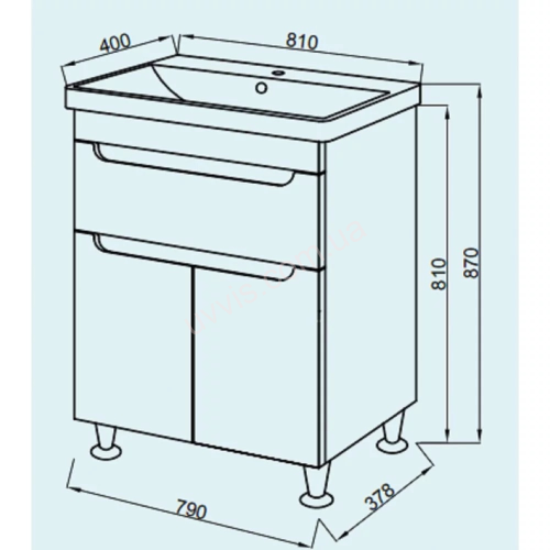 Тумба ЮВВІС Sempre 81 ТН-3 с умывальником Sempre 42530
