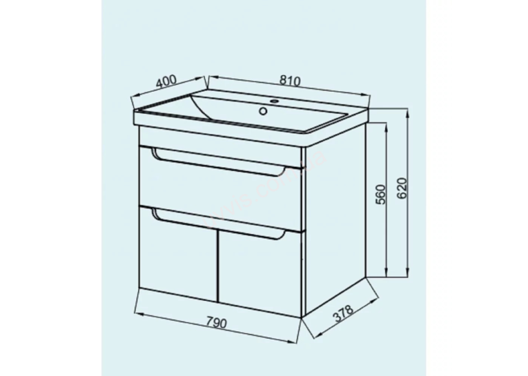 Тумба ЮВВІС Sempre 81 ТП-3 з умивальником Sempre 42531