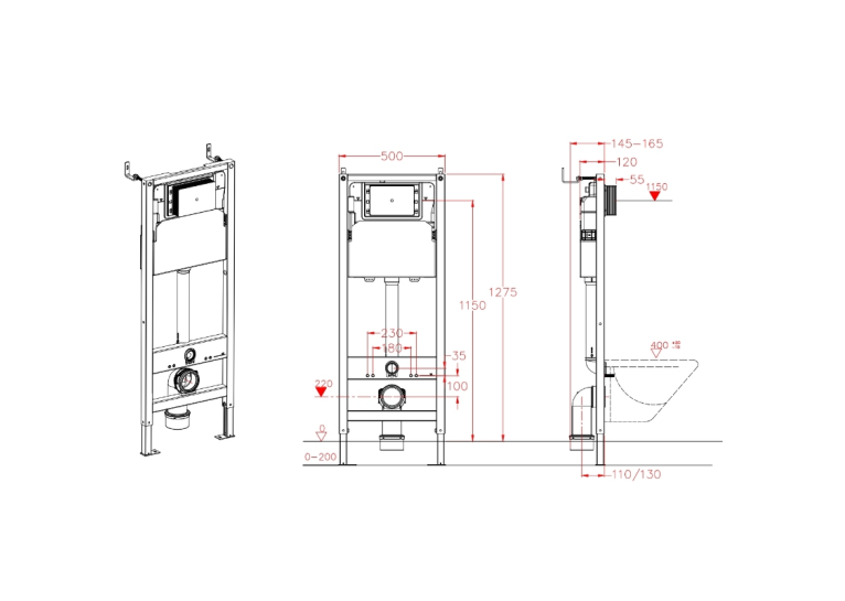 Комплект: Инсталляционная система Koer KT-0409 + подвесной Унитаз Биде Koer TB-0301 Smart KOER TB-010+KOER KT-0409+KOER KT-0609-01