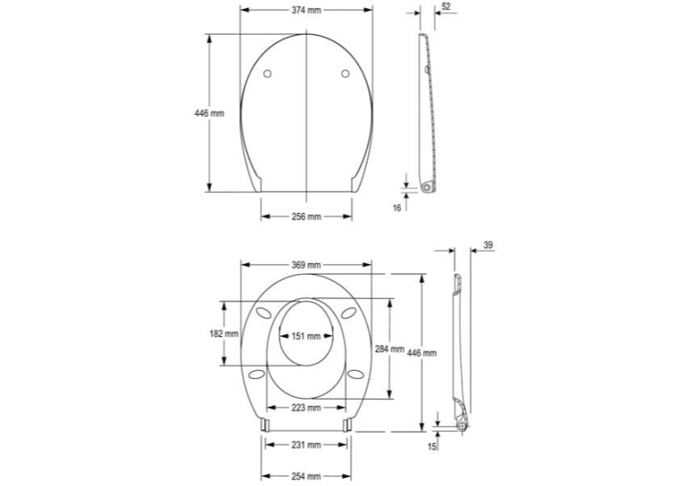 Сидіння для унітазу Kolo REKORD/NOVA PRO/ FAMILY, Duroplast, K90118000