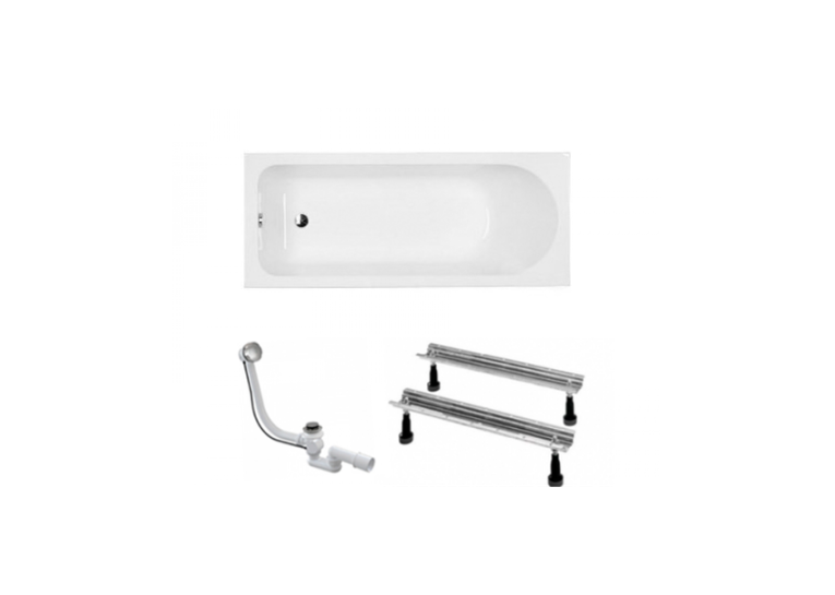 Ванна акрилова прямокутна Koller Pool Dakota 160x70 + сифон + ніжки (DAKOTA160X70+WBW0001+B70CМMA-57)