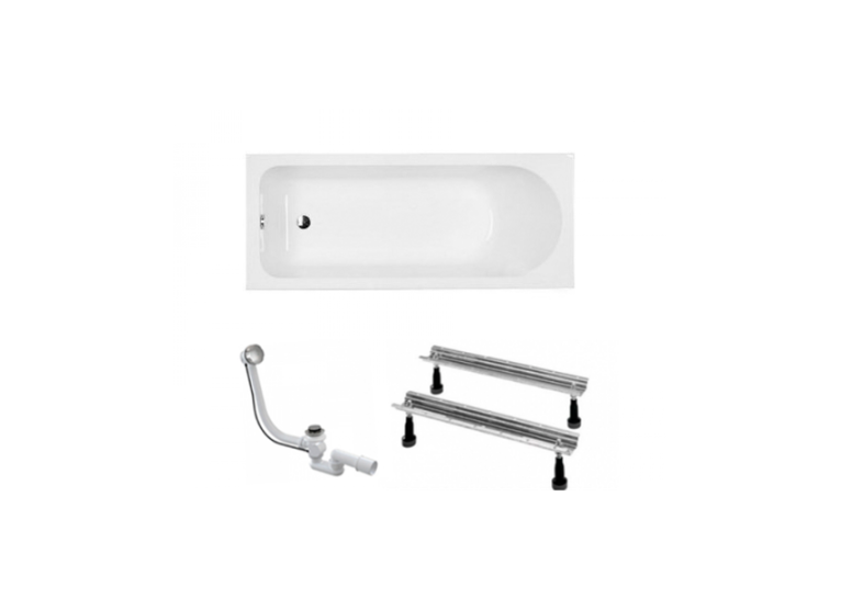 Ванна акрилова прямокутна Koller Pool Dakota 170x70 + сифон + ніжки (DAKOTA170X70+WBW0001+B70CМMA-57)