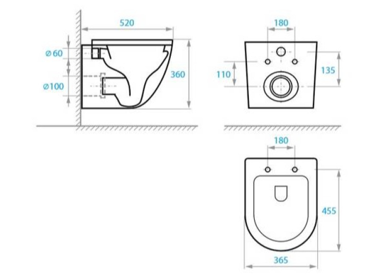 Унітаз підвісний Koller Pool ROUND безободковий з дюропластом soft-close RN-0520-RQ-MB