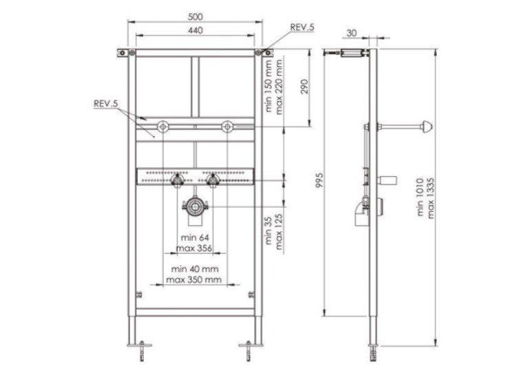 Инсталляционная система KOLLER POOL Alcora ST1100, для раковины, Washbasin Alcora ST1100
