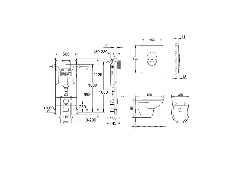 Комплект унітазу з інсталяцією 4 в 1 Grohe Solido Start UA38971964A
