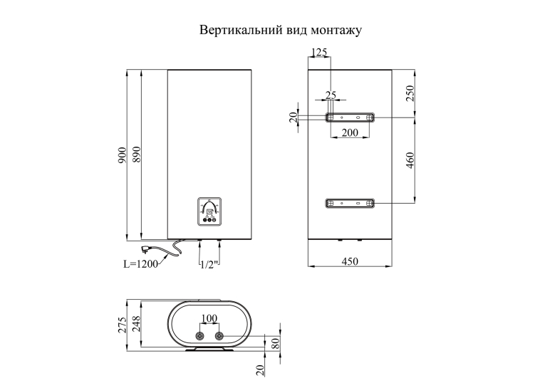 Водонагреватель Kroner Flacher с сухим ТЭНом K50F2-D