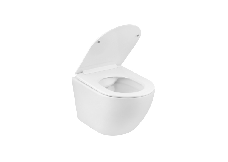 Унітаз підвісний Kroner Harz WHI523632 RIMLESS безобідковий з сидінням (KH523632WHIR)