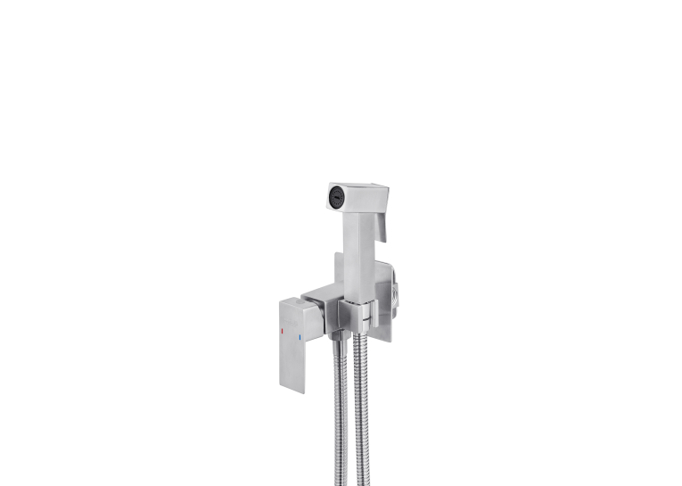 Смеситель с гигиеническим душем Kroner KRP Edelstahl Kubus-ESG053