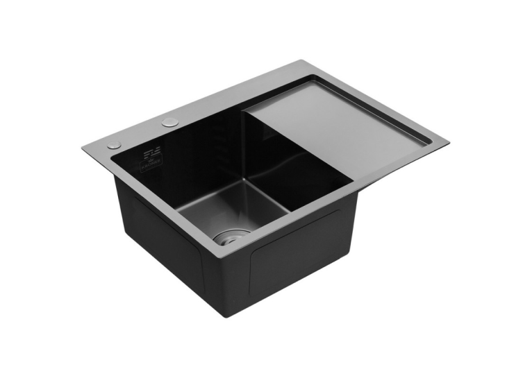 Кухонная мойка Kroner KRP Schwarze - 6350LHM PVD (3,0/1,0 мм) CV031322
