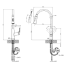 Смеситель для кухни с выдвижным изливом KronerKRP Graz - GRP030-T CV031336