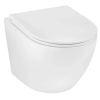 Унітаз підвісний Kroner Harz WHI493736 RIMLESS безобідковий з сидінням Slim Duroplast / Soft-close / Quick relase KH493736WHIR