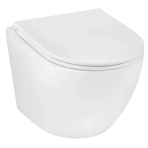 Унітаз підвісний Kroner Harz WHI493736 RIMLESS безобідковий з сидінням Slim Duroplast / Soft-close / Quick relase KH493736WHIR