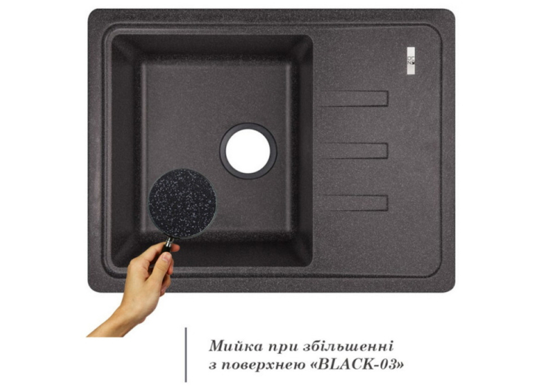 Кухонна мийка Lidz 620x435/200 BLA-03 (LIDZBLA03620435200)