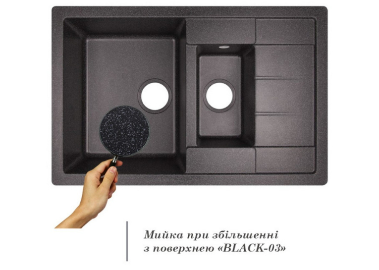 Кухонная мойка Lidz 780x495/200 BLA-03 (LIDZBLA03780495200)