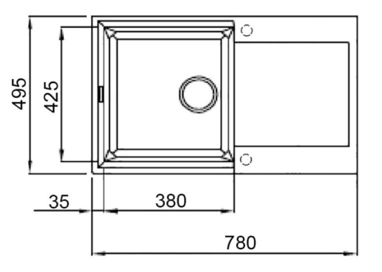 Кухонная мойка Lidz 790x495/230 BLA-03 (LIDZBLA03790495230)